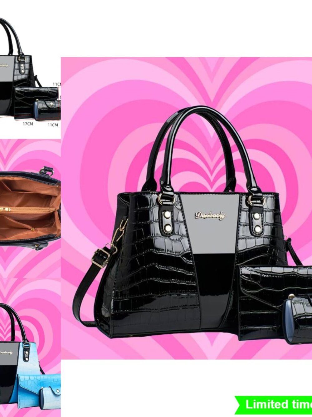 Large Crocodile Pattern Handbag Shoulder Bag